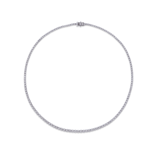 9.00 Carat Graduated Diamond Tennis Necklace in 18ct White Gold Hardy Brothers 
