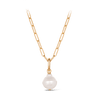 Yellow Gold Paperclip Chain and Baroque South Sea Pearl Enhancer