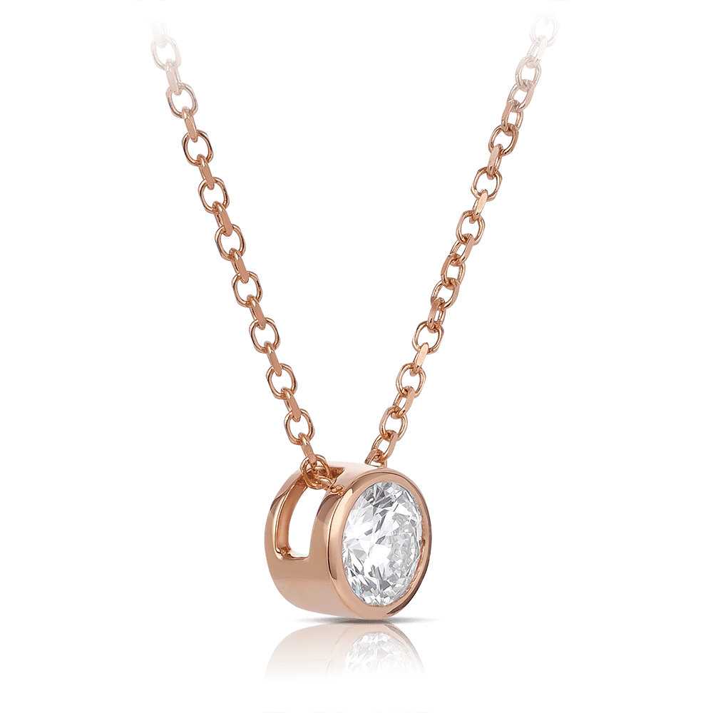Quintessential 0.50 Carat Diamond Pendant in 18ct Rose Gold