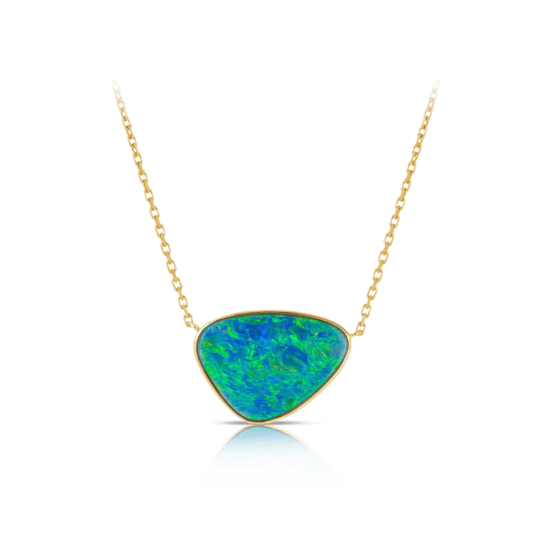 Australian Opal Necklace in 18ct Yellow Gold Hardy Brothers Jewellers