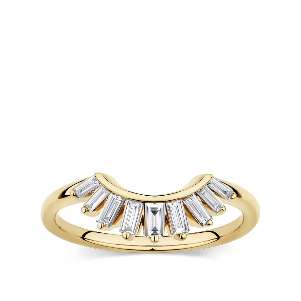 0.32 Carat Baguette Contour Diamond Wedding Ring in 18ct Yellow Gold