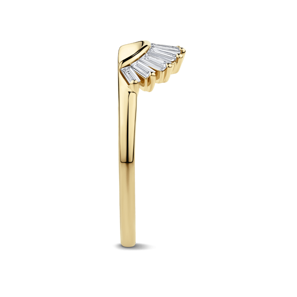 0.32 Carat Baguette Contour Diamond Wedding Ring in 18ct Yellow Gold