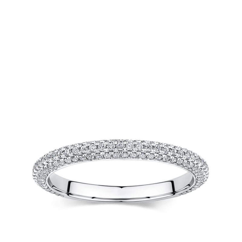 Raffiné 0.45 Carat Triple Pavé Diamond Ring in 18ct White Gold Hardy Brothers 