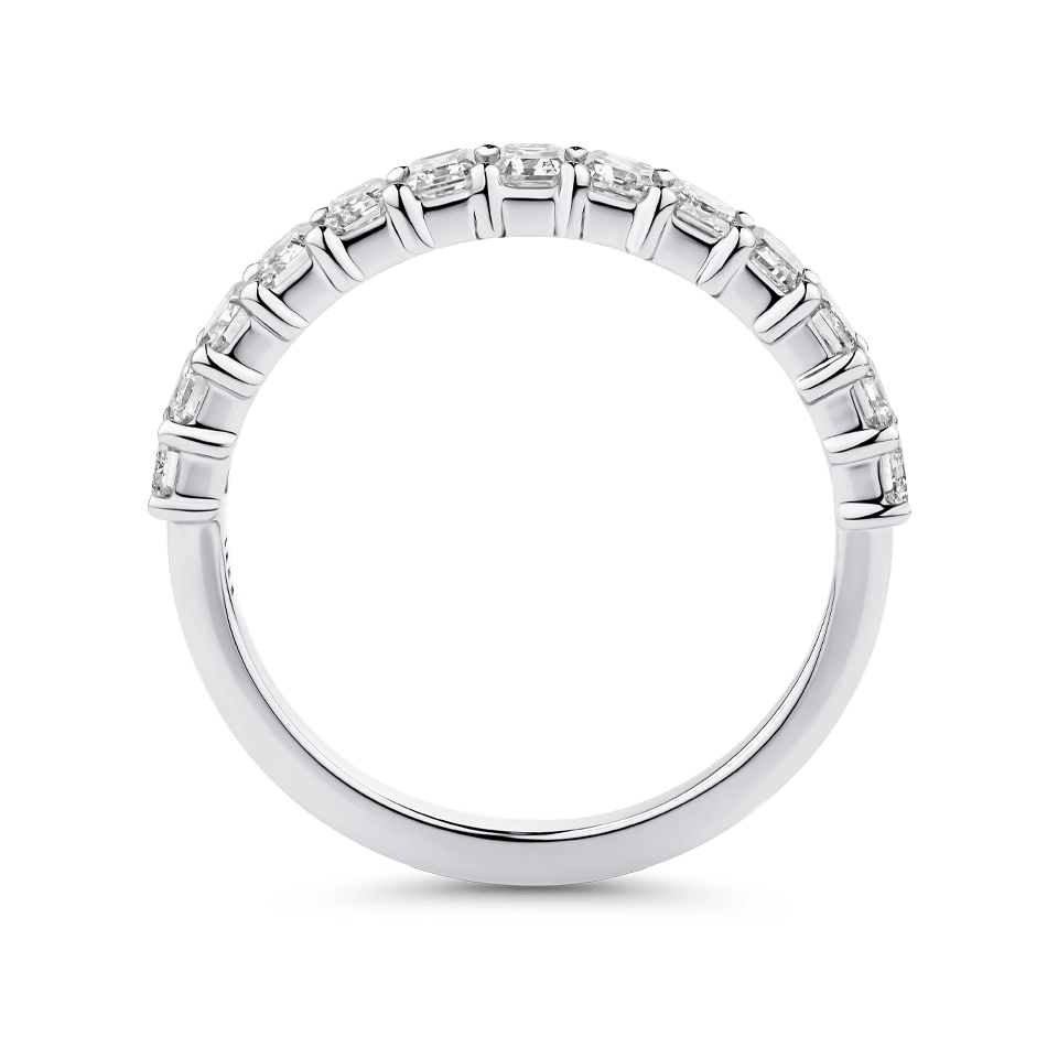 1.10 Carat Emerald Cut Diamond Wedding Ring in 18ct White Gold