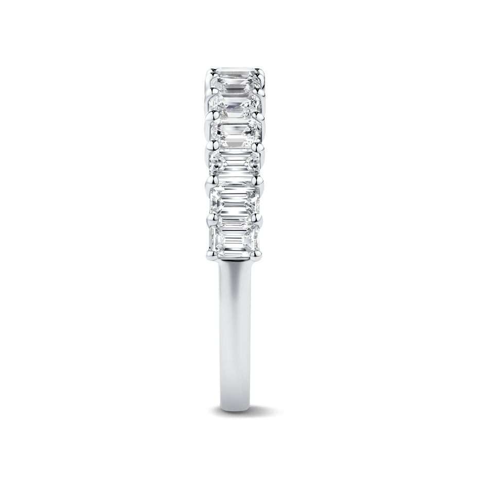 1.10 Carat Emerald Cut Diamond Wedding Ring in 18ct White Gold
