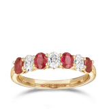 Oval Cut Ruby and Diamond Ring in 18ct Yellow Gold
