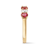 Oval Cut Ruby and Diamond Ring in 18ct Yellow Gold