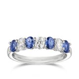 1.27 Carat Oval Cut Sapphire and Diamond Ring in 18ct White Gold