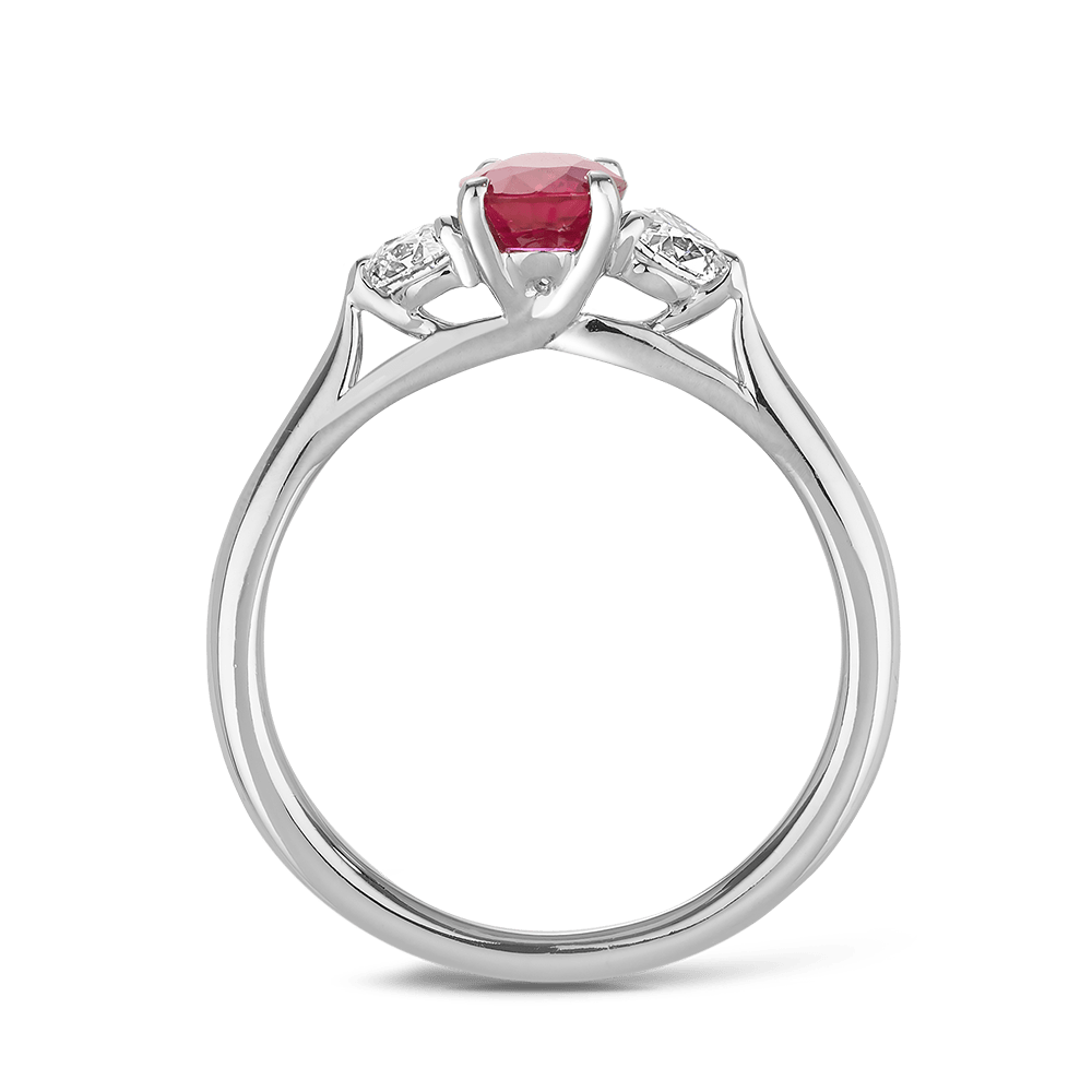 Ruby and Diamond Ring in 18ct White Gold Hardy Brothers
