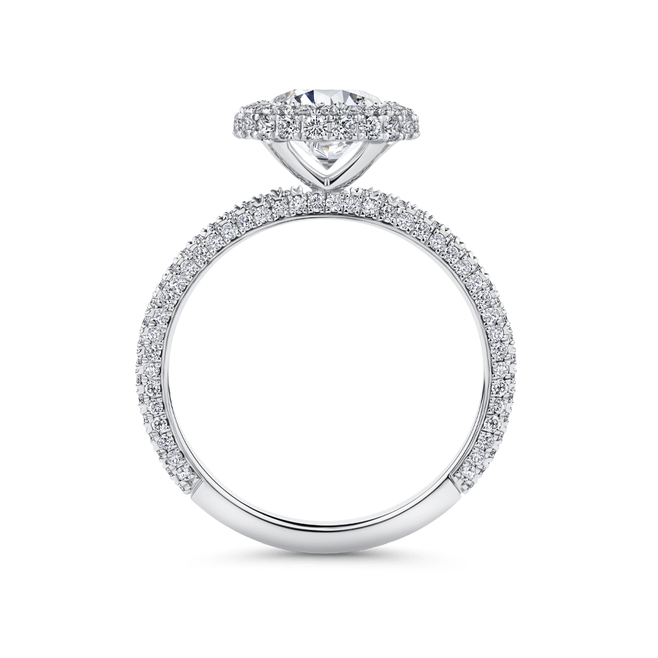 Raffiné 1.50 Carat Halo Engagement Ring in 18ct White Gold Hardy Brothers
