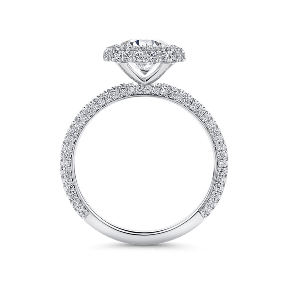 Raffiné 1.50 Carat Halo Engagement Ring in 18ct White Gold Hardy Brothers 