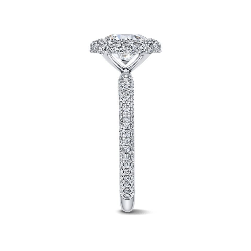 Raffiné 1.50 Carat Halo Engagement Ring in 18ct White Gold Hardy Brothers