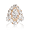 VAULT® 6.65 Carat White Diamond and 0.30 Carat Pink Diamond Ring in 18ct White and Rose Gold