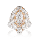 VAULT® 6.65 Carat White Diamond and 0.30 Carat Pink Diamond Ring in 18ct White and Rose Gold