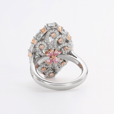 VAULT® 6.65 Carat White Diamond and 0.30 Carat Pink Diamond Ring in 18ct White and Rose Gold