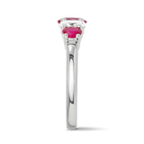 Oval Cut Ruby and Diamond Ring in 18ct White Gold