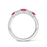 Oval Cut Ruby and Diamond Ring in 18ct White Gold