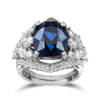 Vault® 11.04 Carat Cushion Cut Ceylon Sapphire and 1.26 Carat Diamond Ring in 18ct White Gold