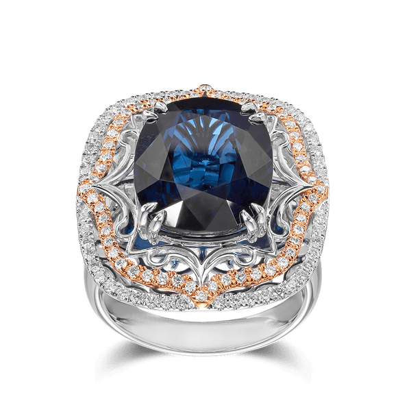 Vault 11.47 Carat Australian Sapphire Ring in 18ct White Gold Hardy Brothers 
