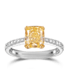 Vault® 2.15 Carat Fancy Yellow Diamond and 0.19 Carat White Diamond Ring in 18ct White and Yellow Gold