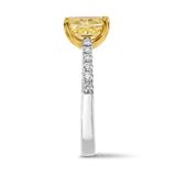 Vault® 2.15 Carat Fancy Yellow Diamond and 0.19 Carat White Diamond Ring in 18ct White and Yellow Gold