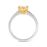 Vault® 2.15 Carat Fancy Yellow Diamond and 0.19 Carat White Diamond Ring in 18ct White and Yellow Gold