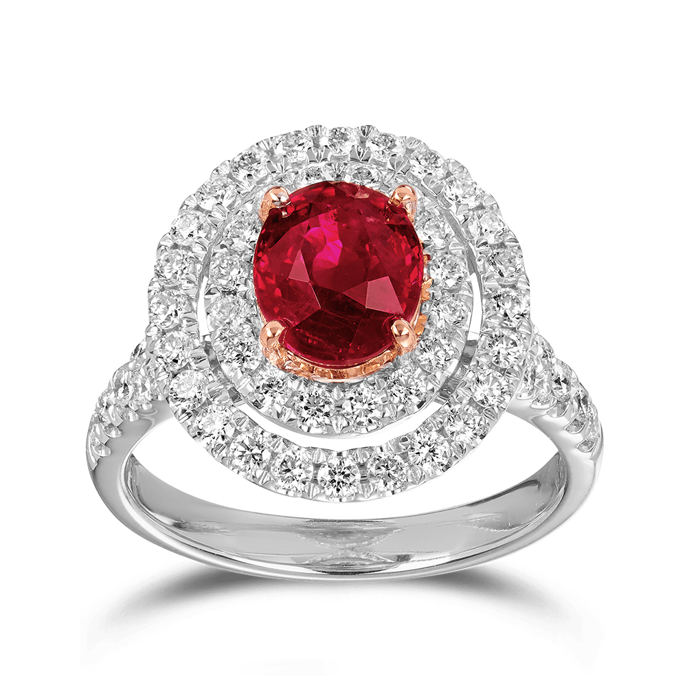 Vault 2.54 Carat Pigeons Blood Burmese Ruby Ring in 18ct White Gold Hardy Brothers