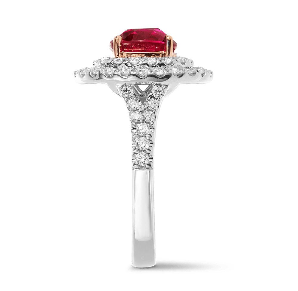 Vault 2.54 Carat Pigeons Blood Burmese Ruby Ring in 18ct White Gold Hardy Brothers