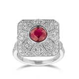 2.77 Carat Ruby and Diamond Ring in 18ct White Gold
