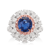 Vault® 2.82 Carat Oval Cut Burmese Sapphire and 3.07 Carat Diamond Ring in 18ct White Gold