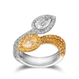 Vault® 2.04 Carat Yellow Diamond and 1.59 Carat White Diamond Ring in 18ct Yellow Gold and Platinum