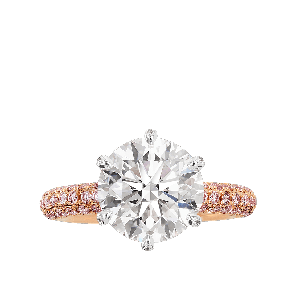 Vault® 3.88 Carat Diamond Solitaire and 0.41 Carat Argyle Pink Diamond Ring