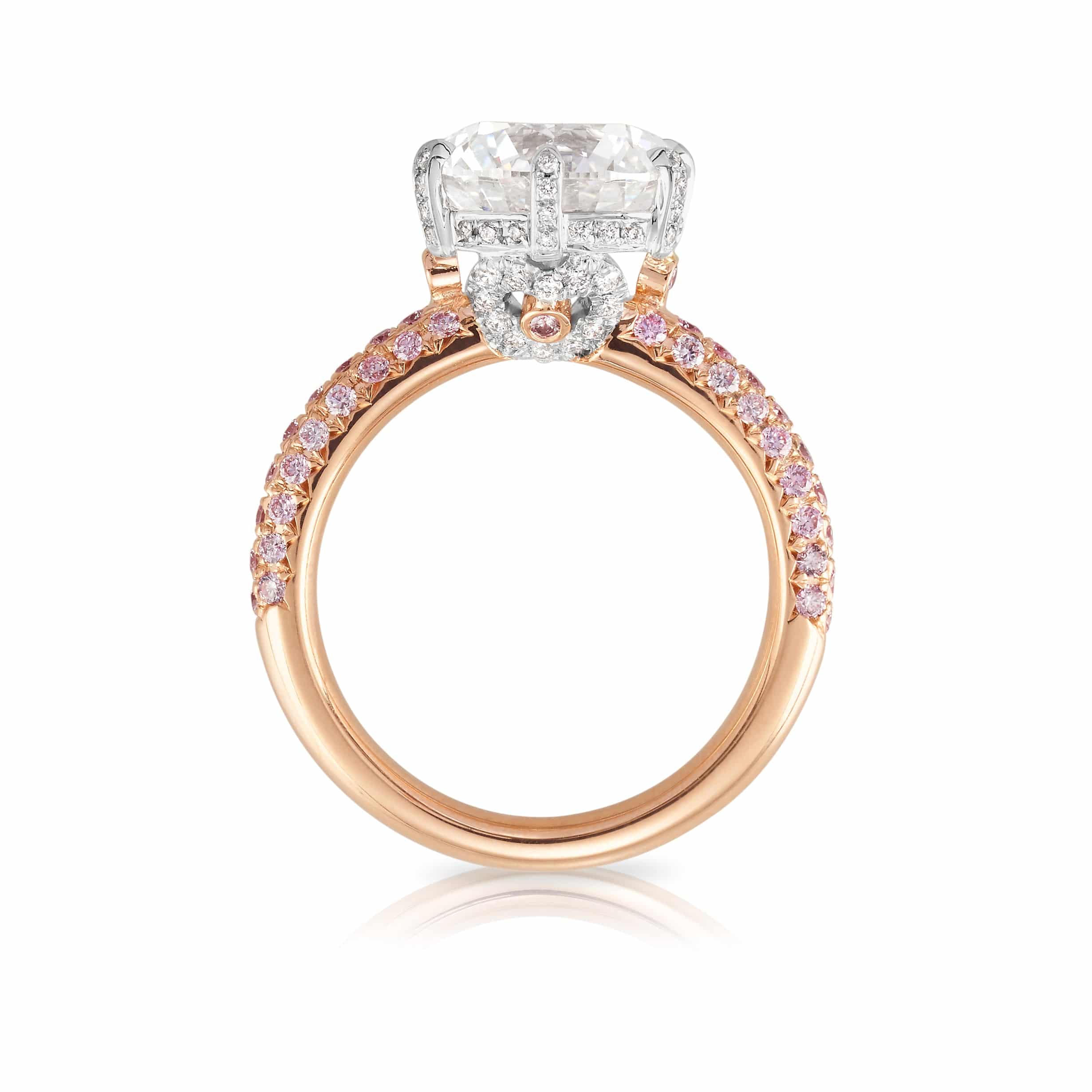 Vault 3.88 Carat Diamond Solitaire and Argyle Pink Diamond Ring Hardy Brothers