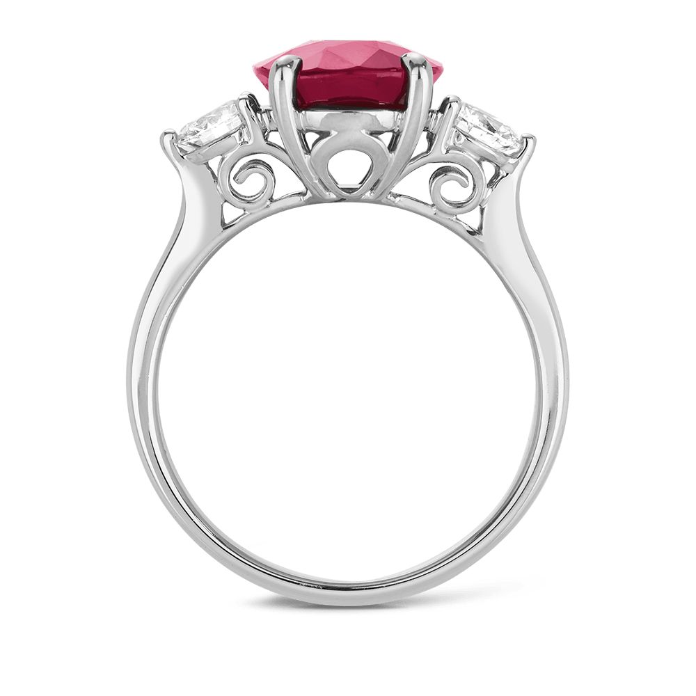 Vault 4.53 Carat Mozambique Ruby Ring in 18ct White Gold Hardy Brothers