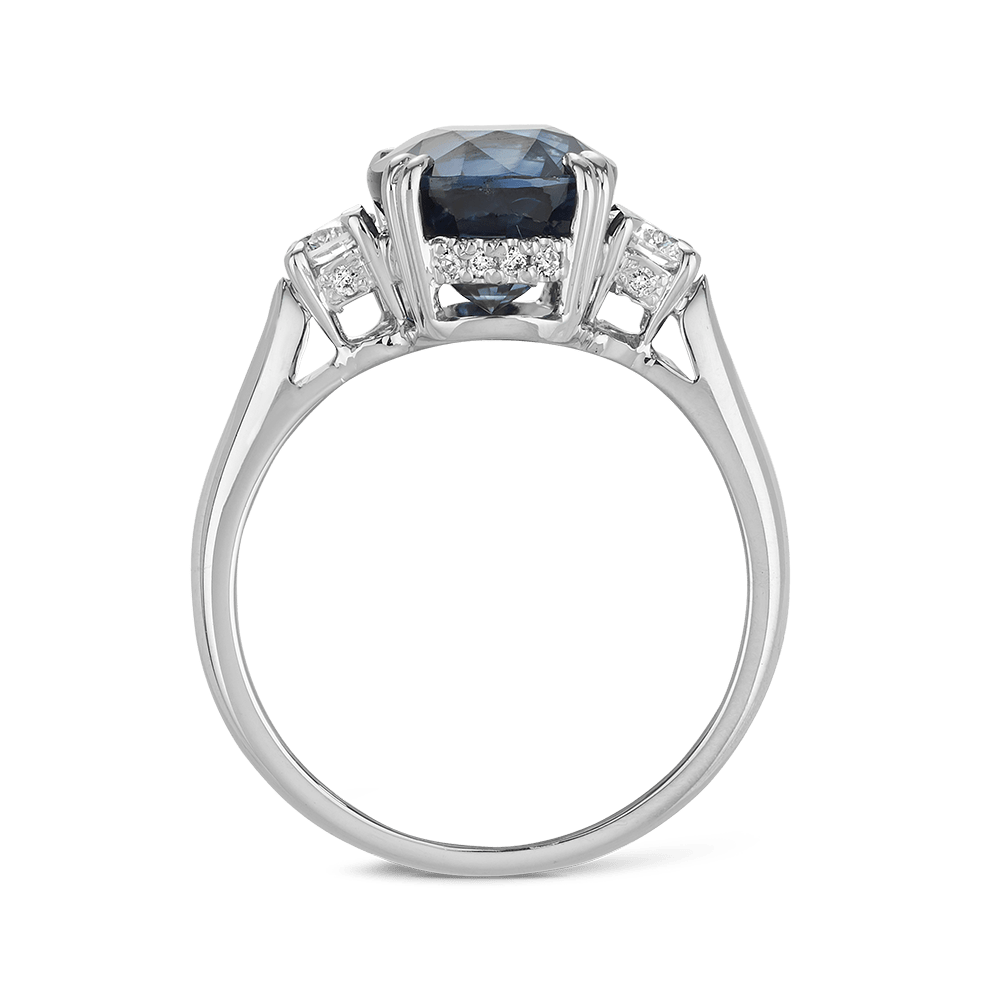 4.59 Carat Sapphire and Diamond Ring in 18ct White Gold Hardy Brothers