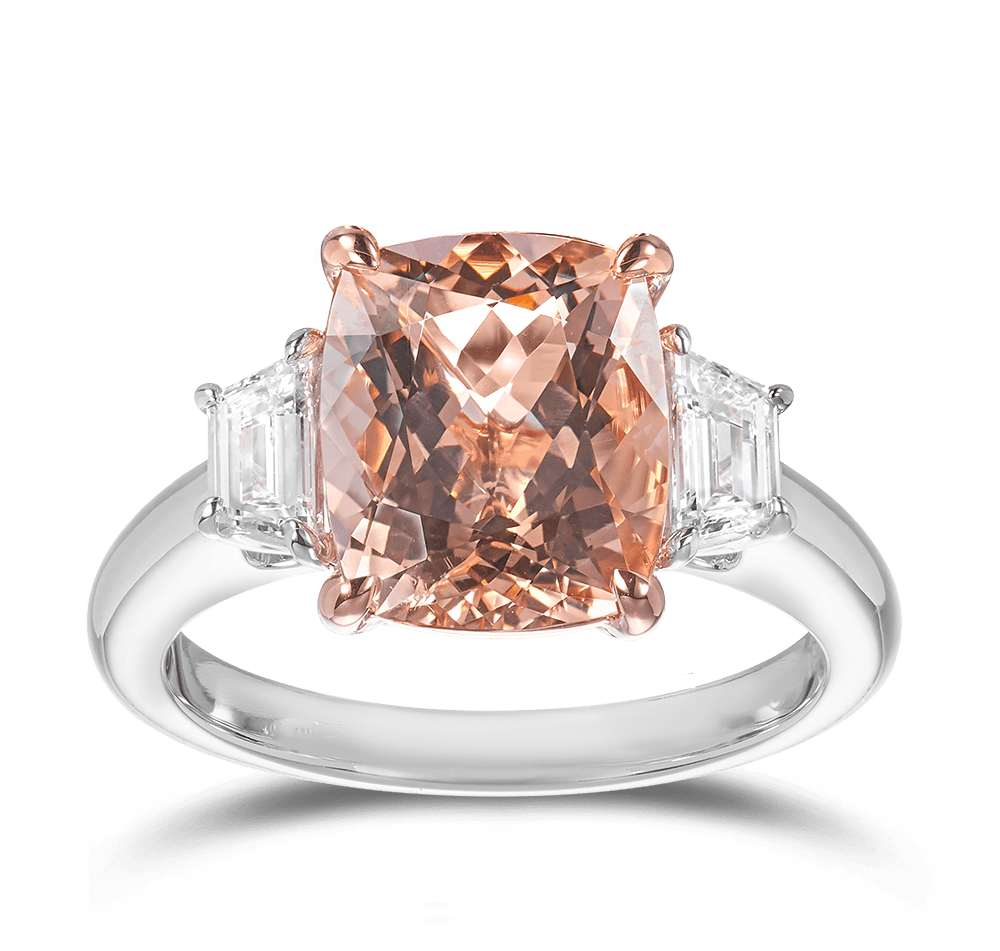 Morganite and white online gold