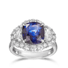 Vault® 4.69 Carat Madagascan Royal Blue Sapphire and 1.58 Carat Diamond Ring in 18ct White Gold