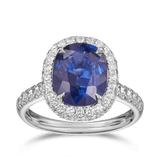 VAULT® 5.29 Carat Madagascan Sapphire and 0.94 Carat Diamond Ring in 18ct White Gold