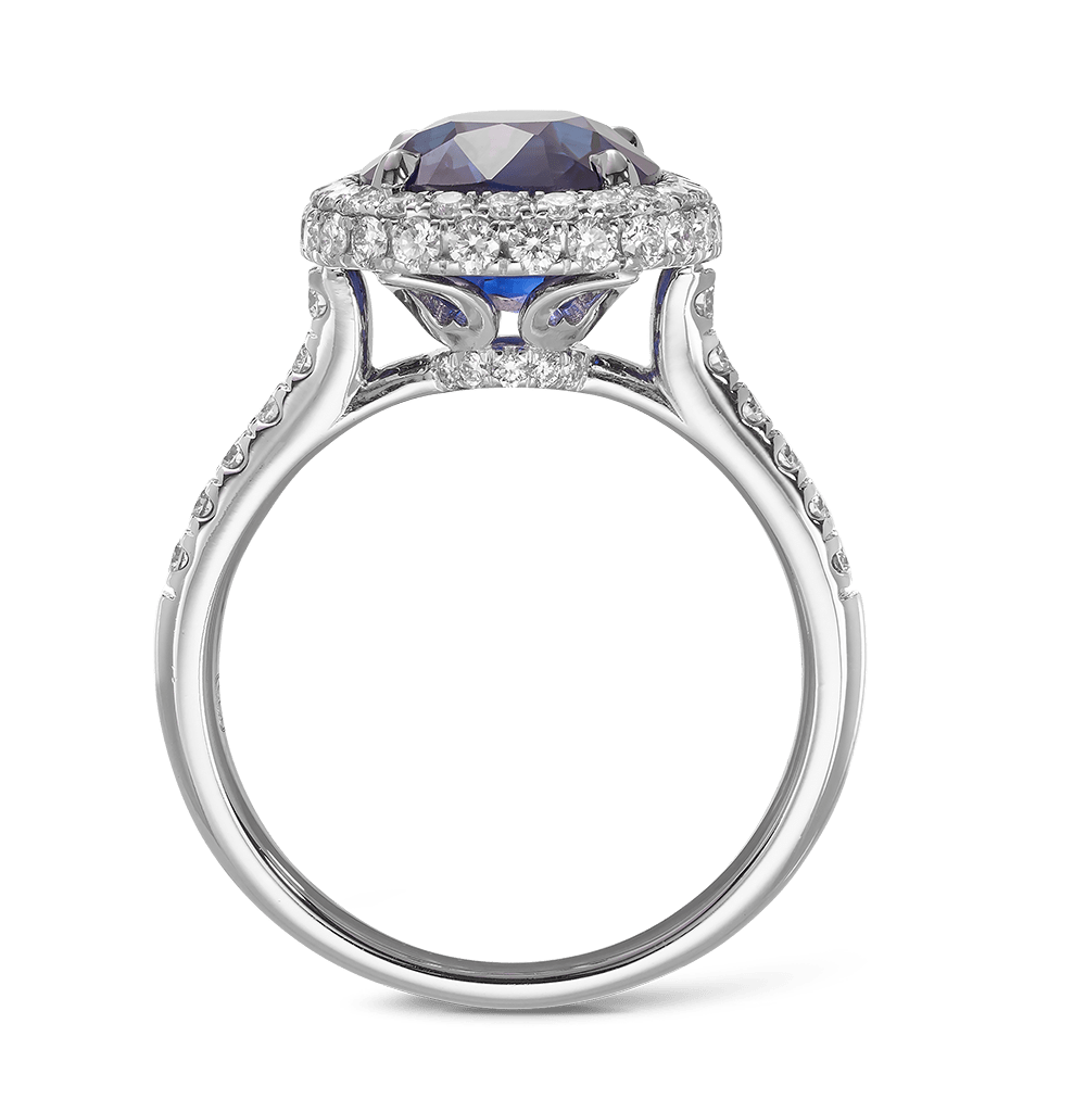 VAULT® 5.29 Carat Madagascan Sapphire and 0.94 Carat Diamond Ring in 18ct White Gold