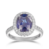 VAULT® 4.98 Carat Ceylon Sapphire and 0.90 Carat Diamond Ring in 18ct White Gold