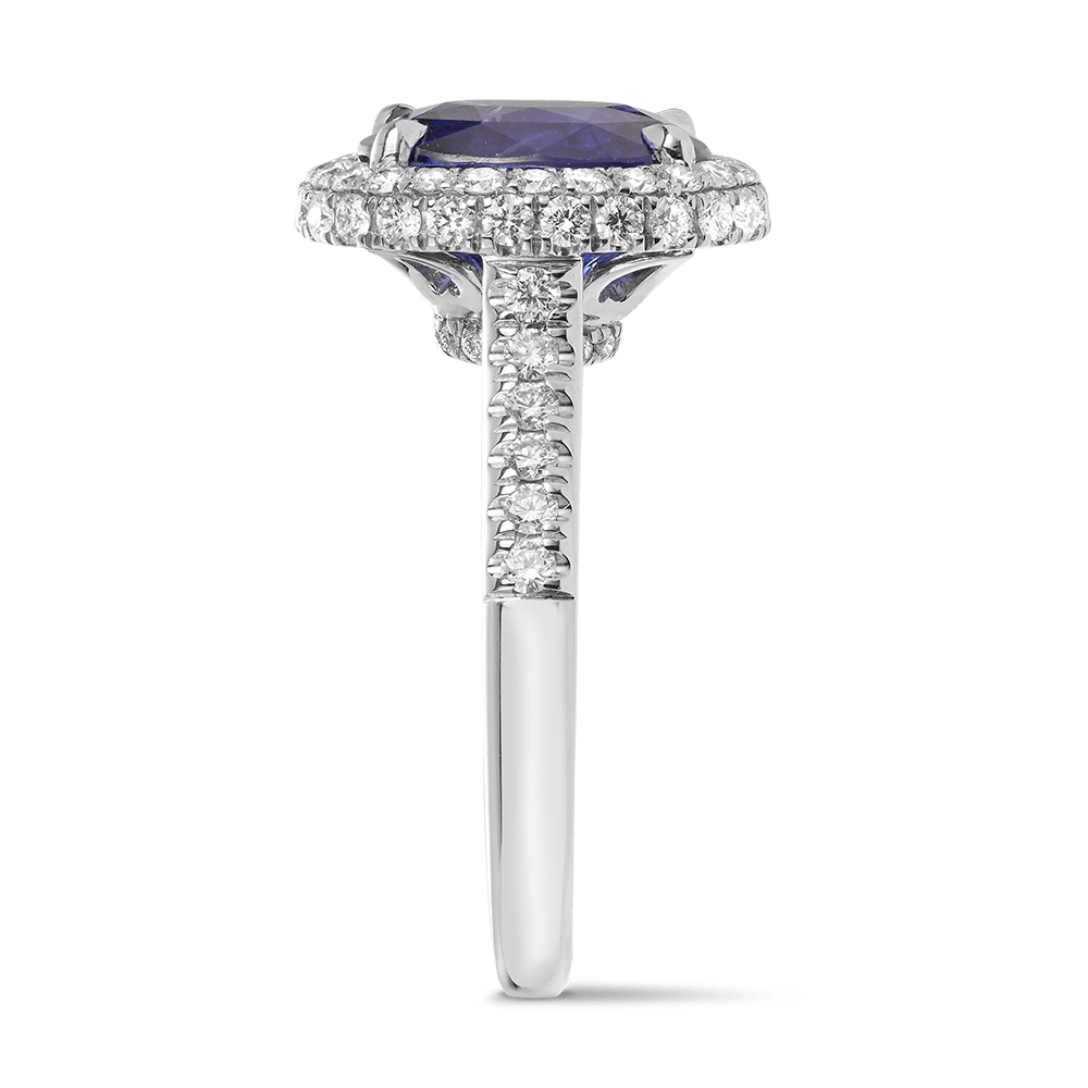 VAULT® 4.98 Carat Ceylon Sapphire and 0.90 Carat Diamond Ring in 18ct White Gold
