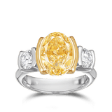 Vault® 5.02 Carat Yellow Diamond and 1.00 Carat White Diamond Ring in 18ct Yellow Gold and Platinum