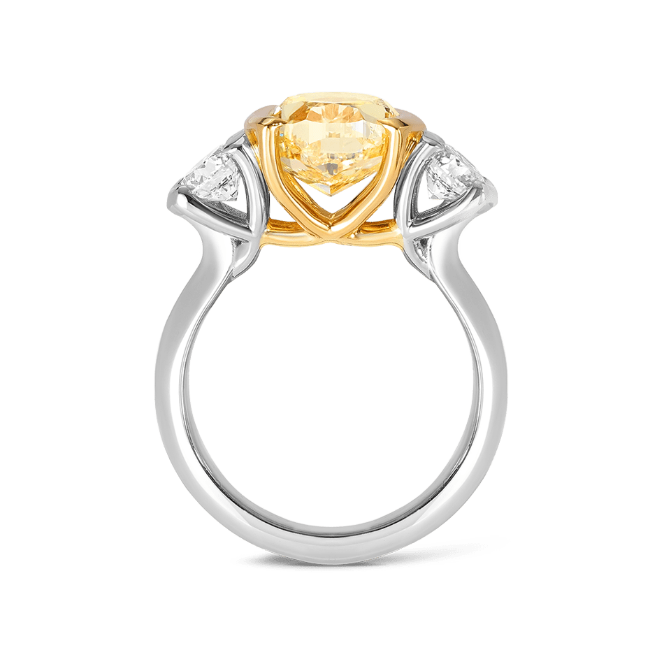 Vault® 5.02 Carat Yellow Diamond and 1.00 Carat White Diamond Ring in 18ct Yellow Gold and Platinum