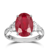 VAULT® 7.03 CARAT Burmese Ruby and 1.00 Carat Heart Cut Diamond Ring in 18ct White Gold