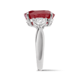 VAULT® 7.03 CARAT Burmese Ruby and 1.00 Carat Heart Cut Diamond Ring in 18ct White Gold