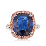 Vault® 9.50 Carat Madagascar Sapphire and 0.97 Carat Diamond Ring in 18ct White and Rose Gold