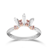 Pink Rose Argyle and Tapered Baguette Cut Diamond Band
