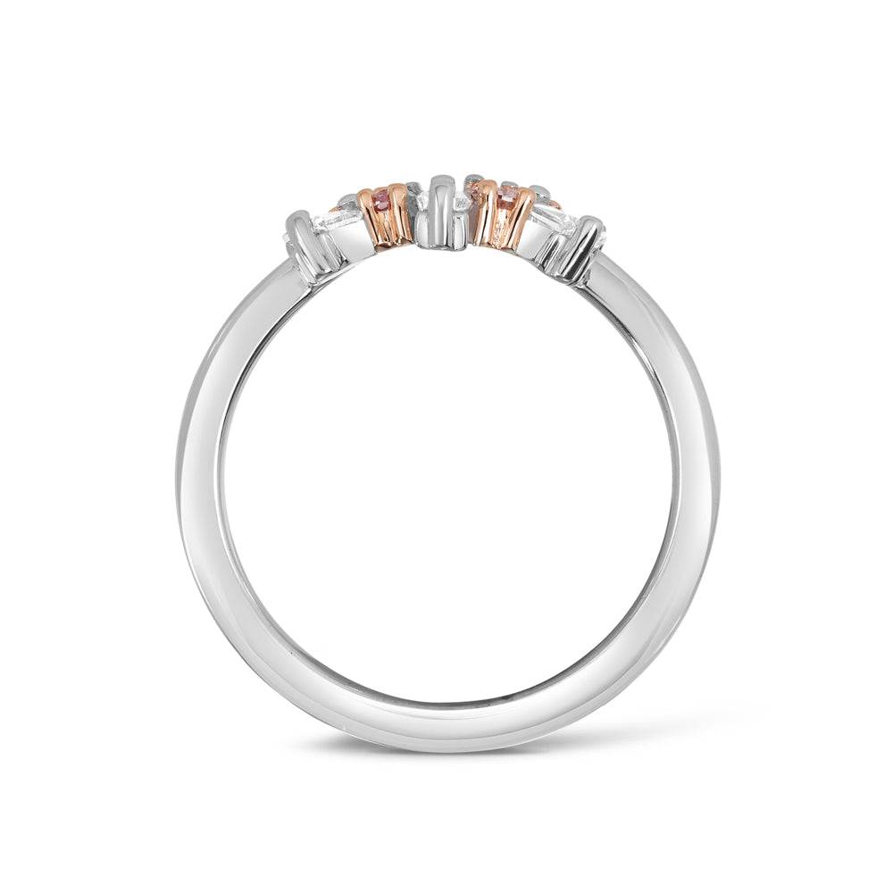 Argyle Pink Diamond and Tapered Baguette Cut White Diamond Fancy Band Hardy Brothers Jewellers