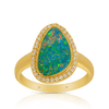 Australian Opal Ring with Diamonds in 18ct Yellow Gold