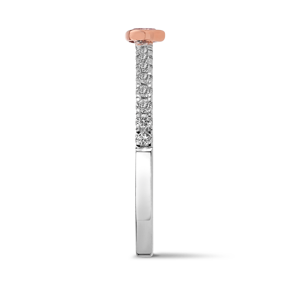 Kimberley Heart Argyle Pink Diamond Ring in 18ct White and Rose Gold